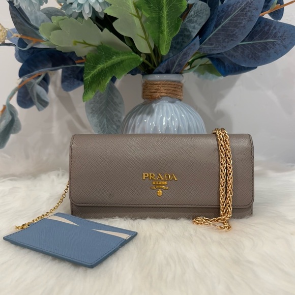 PRADA Multicolor Bifold Wallet On Chain With Card Case - Picture 8 of 16